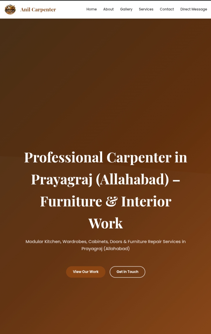 Anil Carpenter Business Website Homepage Preview
