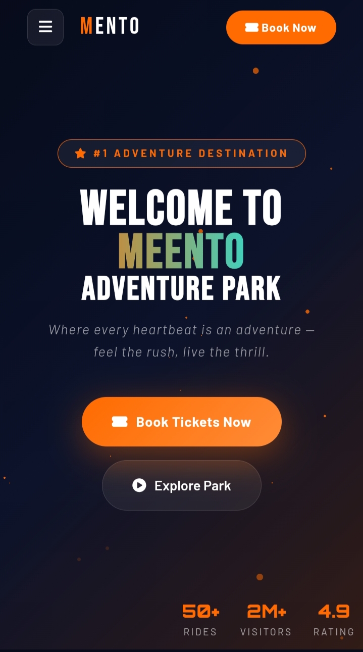 Meento Park Demo Website Homepage Preview