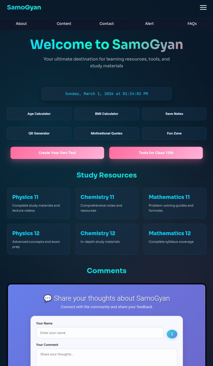 Samogyan Education Platform Homepage Preview - Online Learning Website